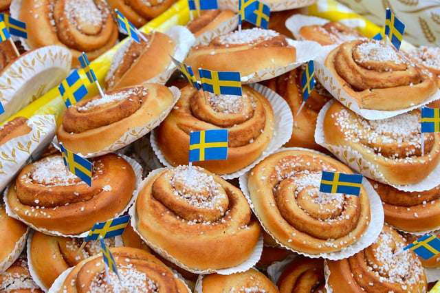 The cinnamon rolls originated in Sweden and Denmark.