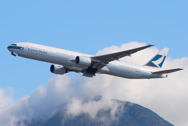 A 777-300 of Cathay Pacific, its launch operator.