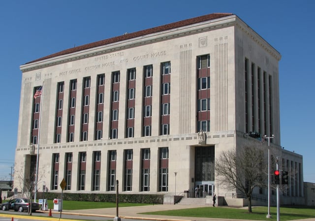 A combined Post Office, Customs House, and Federal Court House in Galveston, Texas