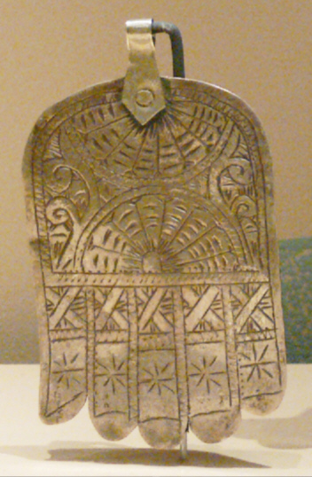 Berber hamsa or "Hand of Fatima" amulet in silver, Morocco, early 20th century