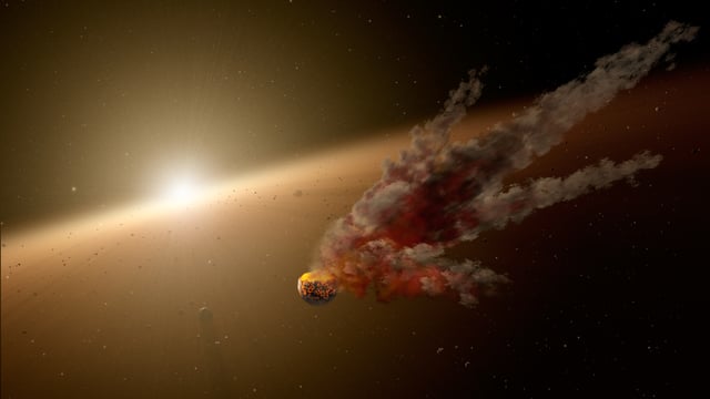 Asteroid collision – building planets (artist concept).