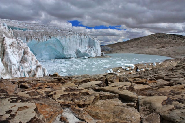 The Quelccaya Ice Cap is the largest glaciated area in the tropics, in Peru