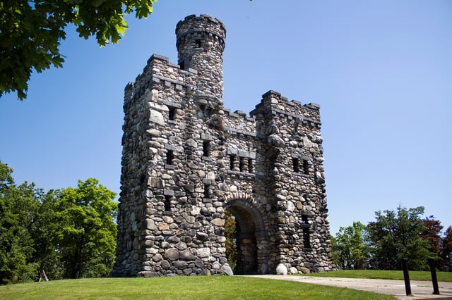 Bancroft Tower stands atop Bancroft Hill and was erected in 1900 by Stephen Salisbury III in honor of his childhood friendship with George Bancroft.