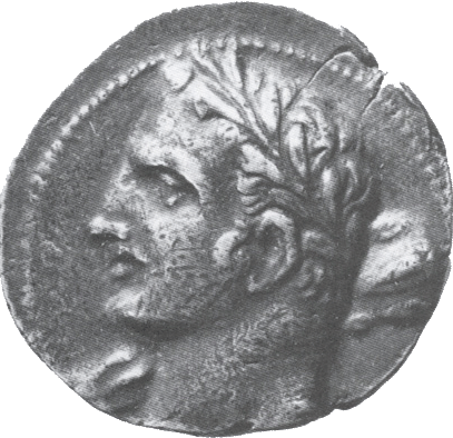 A Carthaginian coin possibly depicting Hannibal as Hercules (i.e. Heracles)