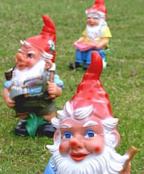 The garden gnome has come to be stylised as an elderly man with a full white beard and a pointed hat.