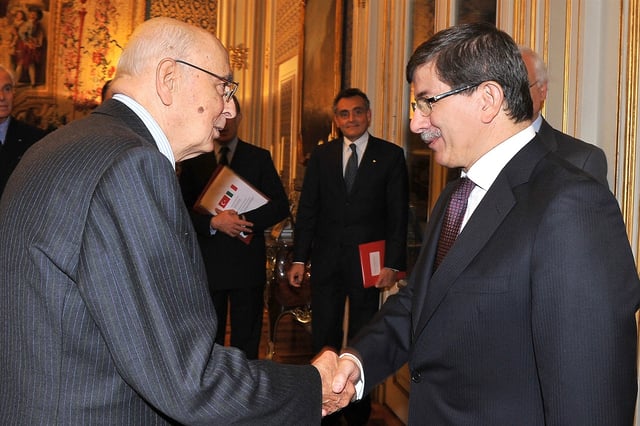 Davutoğlu meeting with Giorgio Napolitano, the 11th President of Italy
