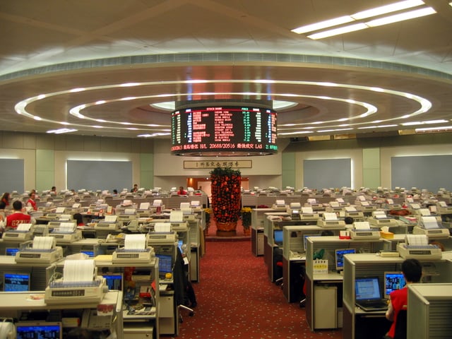 Former trading floor of the Hong Kong Stock Exchange