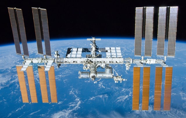 The International Space Station, one of the latest creations of Homo sapiens