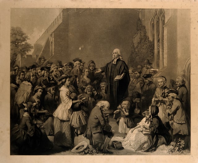 When forbidden from preaching from the pulpits of parish churches, John Wesley began open-air preaching.