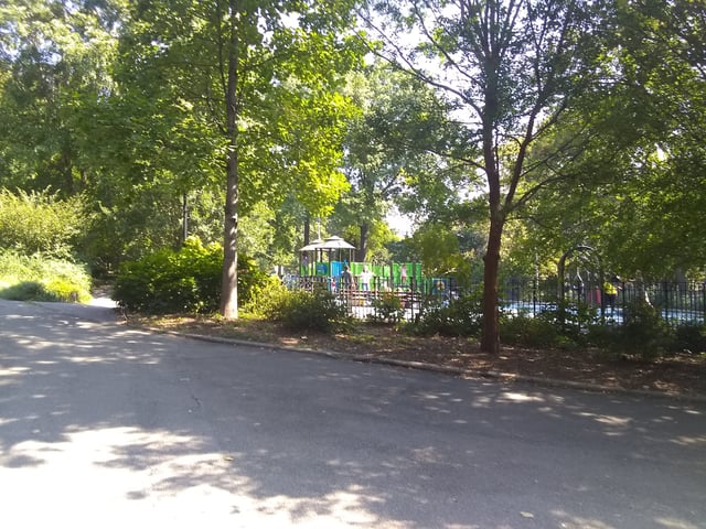 The playground at 116th Street, seen from a nearby path