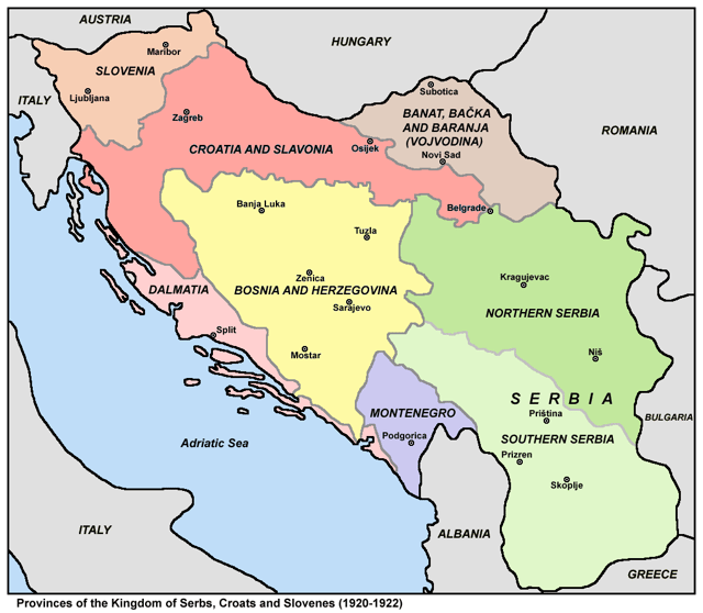 Provinces of the Kingdom in 1920–1922