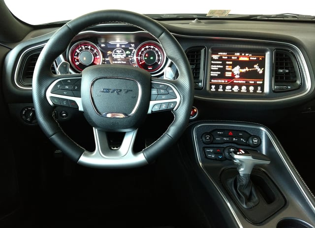 Redesigned interior of the 2015 Challenger (SRT 392 depicted)