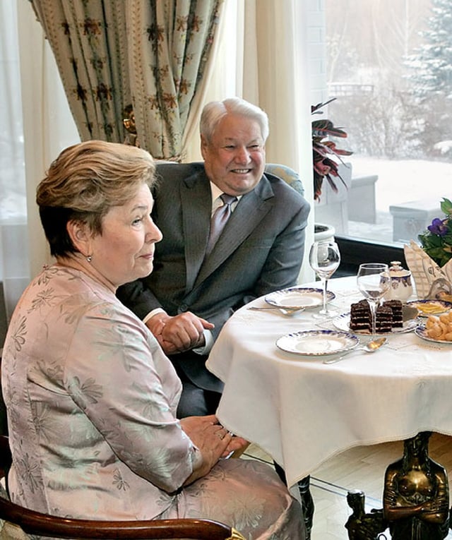 Yeltsin with his wife Naina on his 75th birthday, 2006