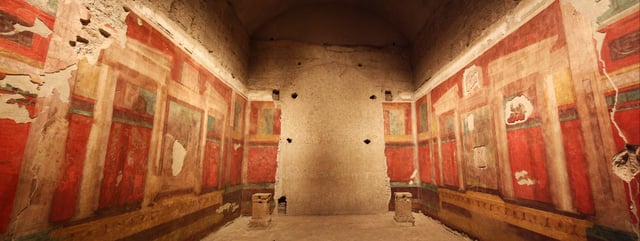 Fresco paintings inside the House of Augustus, his residence during his reign as emperor.