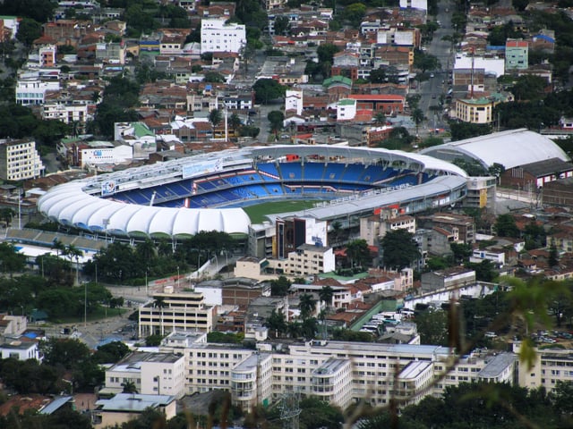 Pascual Guerrero Stadium seen from the Cristo Rey.