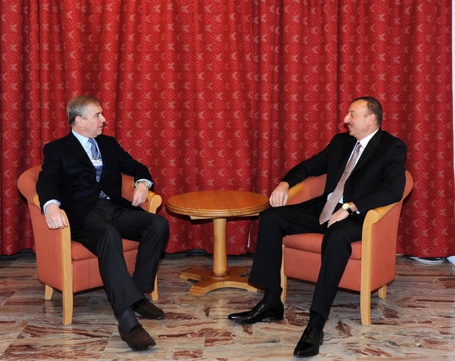 The Duke of York with Ilham Aliyev