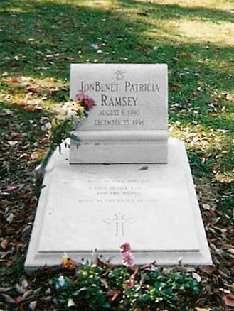JonBenét's grave at Saint James Episcopal Cemetery in Marietta, Georgia.