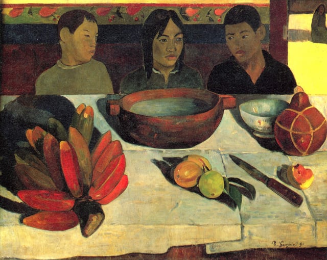 Paul Gauguin's Le Repas; Fe'i bananas bottom left