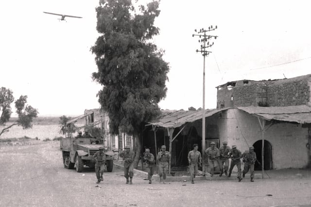IDF forces in Beersheba during Operation Yoav.