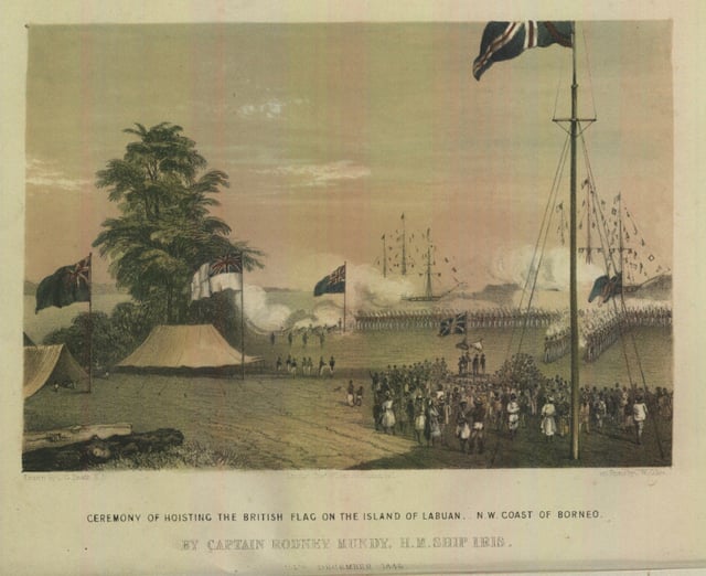 British flag hoisted for the first time on the island of Labuan on 24 December 1846