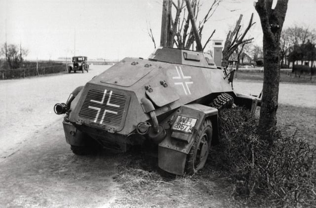 A German Leichter Panzerspähwagen knocked out in Bredevad