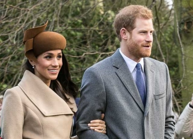 Prince Harry and Markle attending church at Sandringham on Christmas Day, 2017