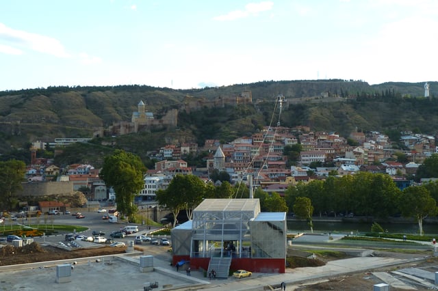 Aerial tramway connecting Europe Square to Narikala, the fortress that overlooks the city.