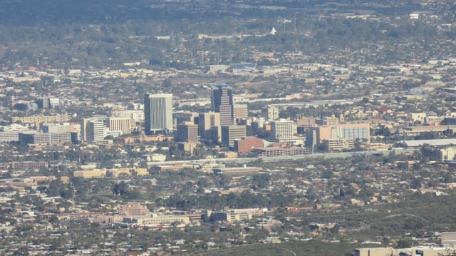 Downtown Tucson viewed from the Tucson Mountains