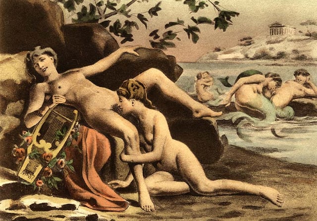Édouard-Henri Avril depiction of cunnilingus in the life of Sappho