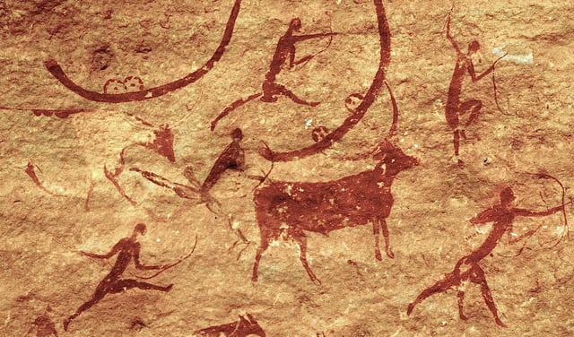 Saharan rock art with prehistoric archers
