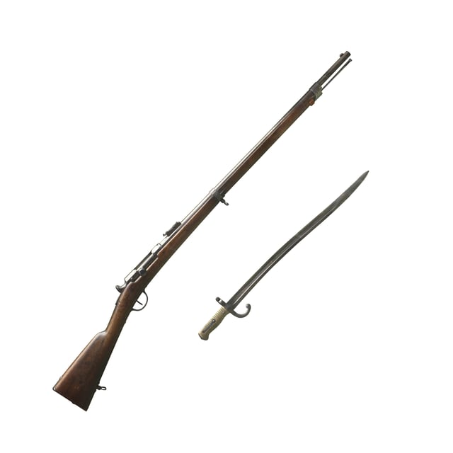 Chassepot bolt-action rifle and sword bayonet.