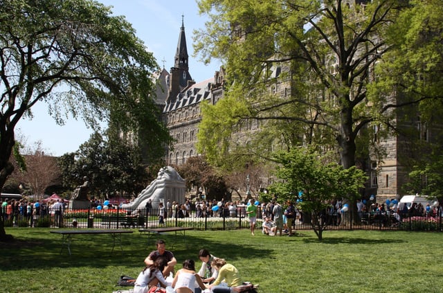 Students celebrate Georgetown Day in late spring with a campus carnival.