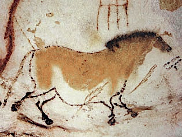 One of the Lascaux paintings: a horse – approximately 18,000 BC