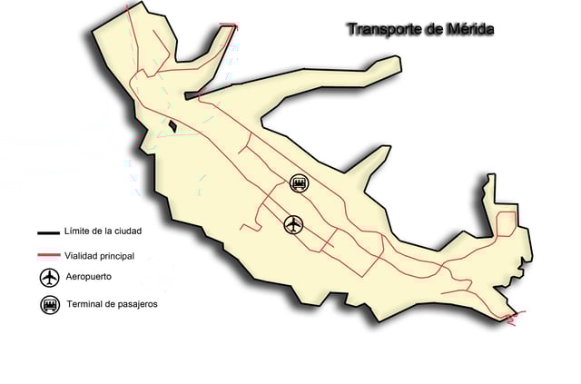 Transportation map of Mérida