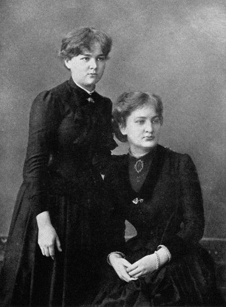 Maria Skłodowska (left) with sister Bronisława, ca. 1886