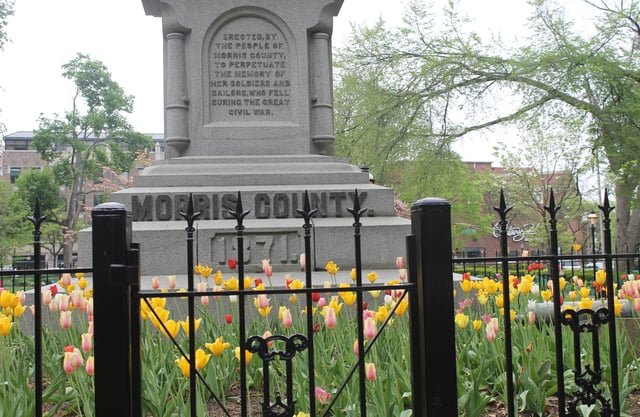 Morris County Civil War monument in Morristown