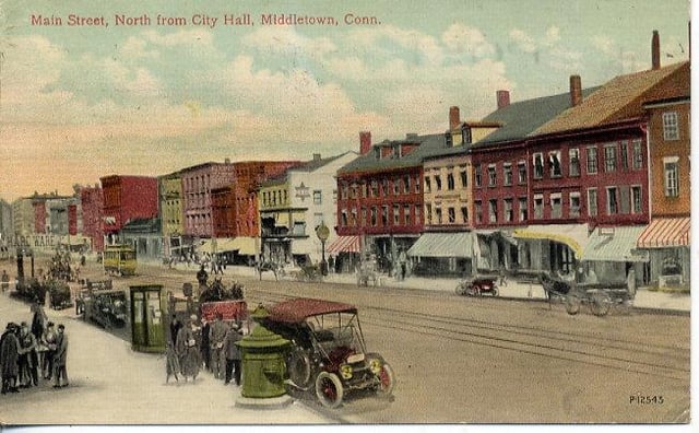 Main Street, looking north from City Hall, about 1912