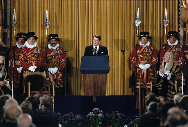 As the first U.S. president invited to speak before the British Parliament (June 8, 1982), Reagan predicted Marxism would end up on the "ash heap of history"