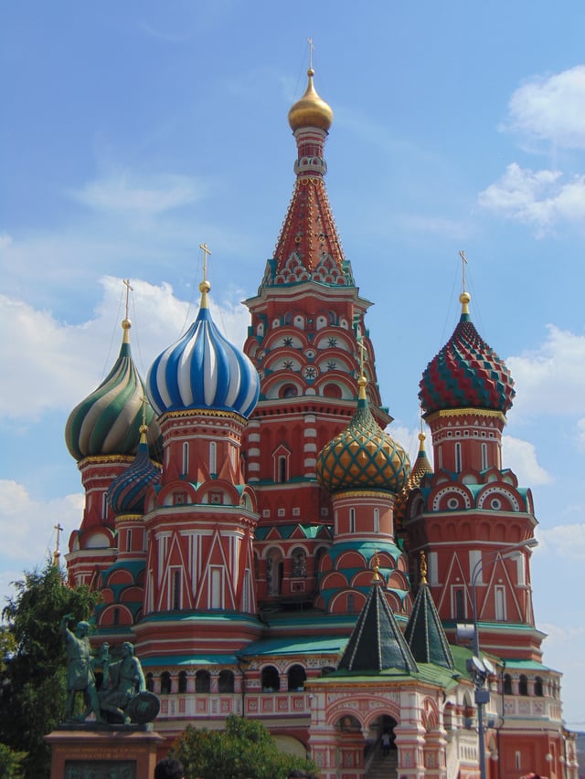 Saint Basil's Cathedral in Red Square, Moscow, one of the most popular symbols of the country