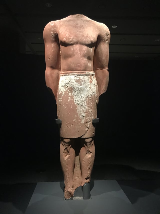 Colossal statue from al-Ula (6th–4th century BC), it followed the standardized artistic sculpting of the Lihyanite kingdom, the original statue was painted with white