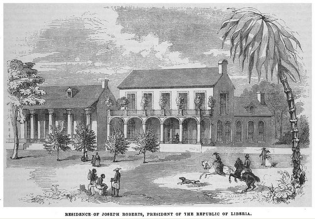 Residence of Joseph Jenkins Roberts, first President of Liberia, between 1848 and 1852.