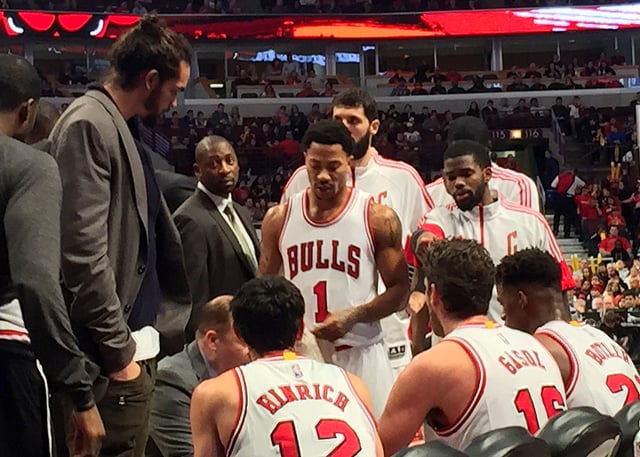 Rose during a timeout in 2015
