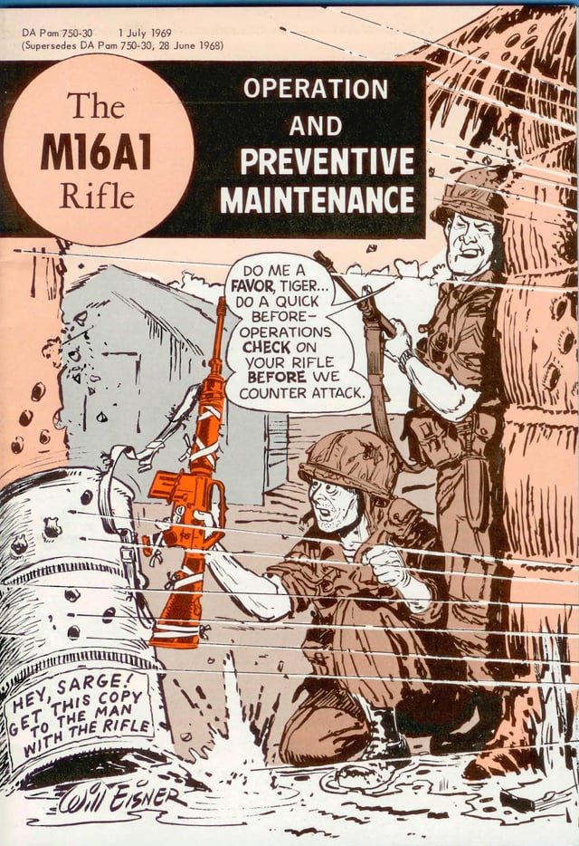 Front cover – The M16A1 Rifle – Operation and Preventive Maintenance by Will Eisner