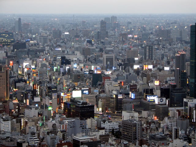 Greater Tokyo Area, Japan, the world's most populated urban area, with about 38 million inhabitants