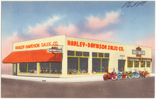 Harley-Davidson dealer in Texas, ca. 1930–1945