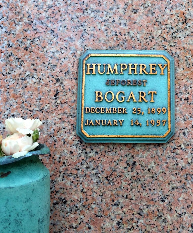Bogart's memorial in the Garden of Memory, Forest Lawn Memorial Park Cemetery, Glendale