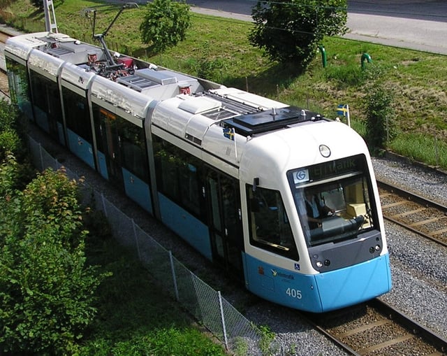 An Italian produced Sirio tram in Gothenburg, 2006