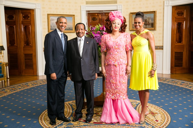 President Paul Biya with U.S. President Barack Obama in 2014