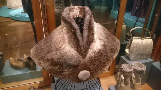 A platypus fur cape. Made in 1890. Donated to the National Gallery of Victoria by Mrs F Smith in 1985