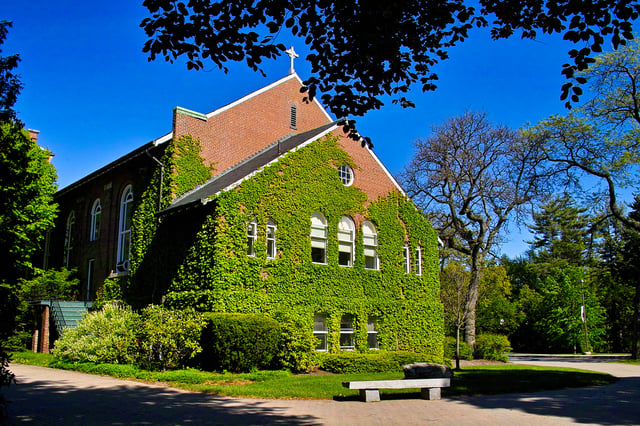 The Chapel Arts Center on the "hilltop" section of campus